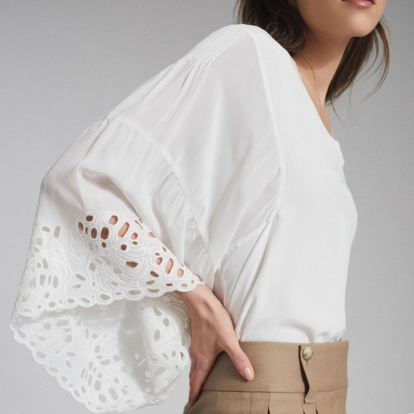 Reiss Tops - NWT REISS | Cecile Lace Cut-out Blouse